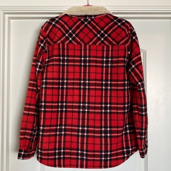 SoHo Threads Flannel Sherpa Chore Jacket Women’s XXL Buffalo plaid Festive Warm - Picture 3 of 7